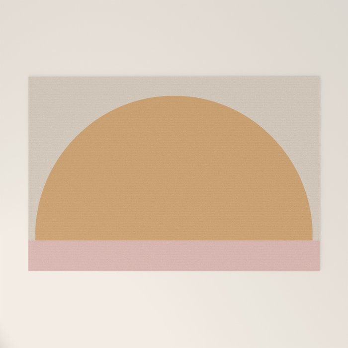 Minimal Retro Sunset - Earthy Neutral Welcome Mat Gallery Image 1