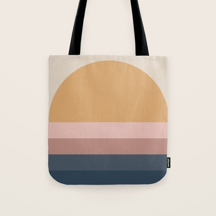 Minimal Retro Sunset - Earthy Neutral Tote Bag Gallery Image 1