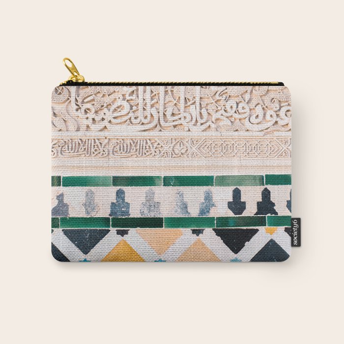 Arabic tiles in Sevilla | Ahambra photography art | Colorful photo print | Morocco Marrakech Carry All Pouch Gallery Image 1