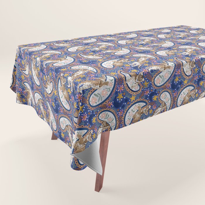 Leopard Cubs Starry Night Tablecloth Gallery Image 1