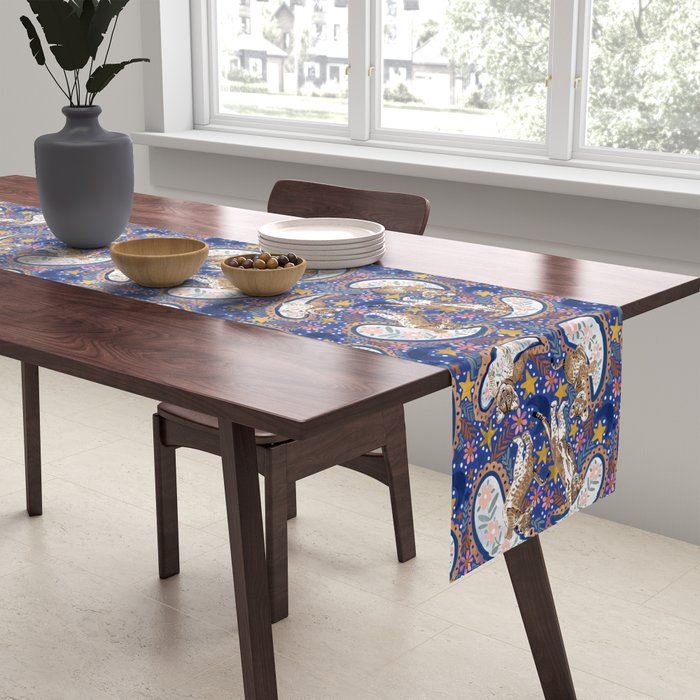 Leopard Cubs Starry Night Table Runner Gallery Image 2