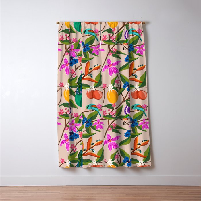 Summer vibes in tropical jungle Window Curtain Gallery Image 3