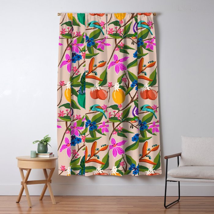 Summer vibes in tropical jungle Window Curtain Gallery Image 1