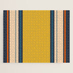 Wide and Thin Stripes Minimal Color Block Pattern Mustard Blue Orange Jigsaw Puzzle Gallery Image 1