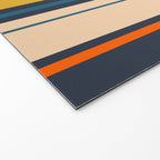 Wide and Thin Stripes Minimal Color Block Pattern Mustard Blue Orange Welcome Mat Gallery Image 2