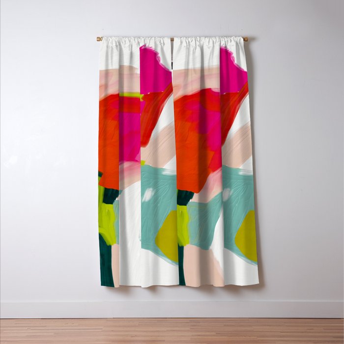 abstract pink art Window Curtain Gallery Image 3