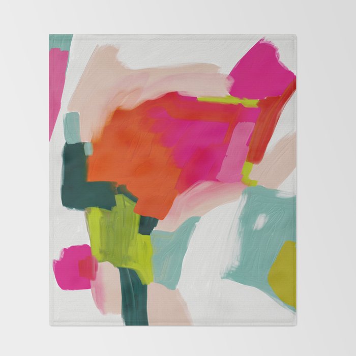 abstract pink art Throw Blanket Gallery Image 2