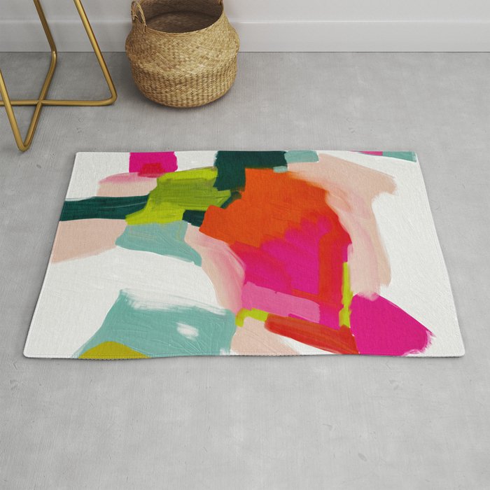 abstract pink art Rug Gallery Image 1