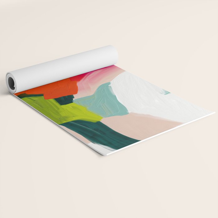 abstract pink art Yoga Mat Gallery Image 2