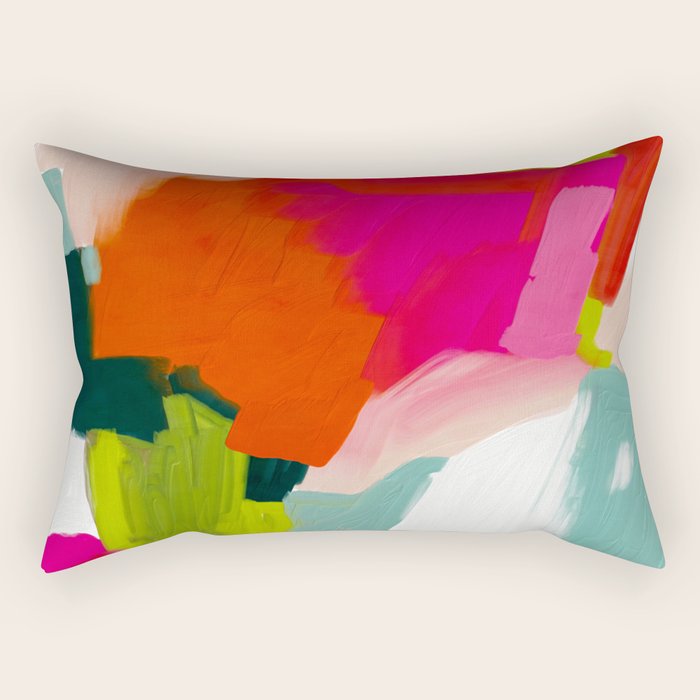 abstract pink art Rectangular Pillow Gallery Image 1