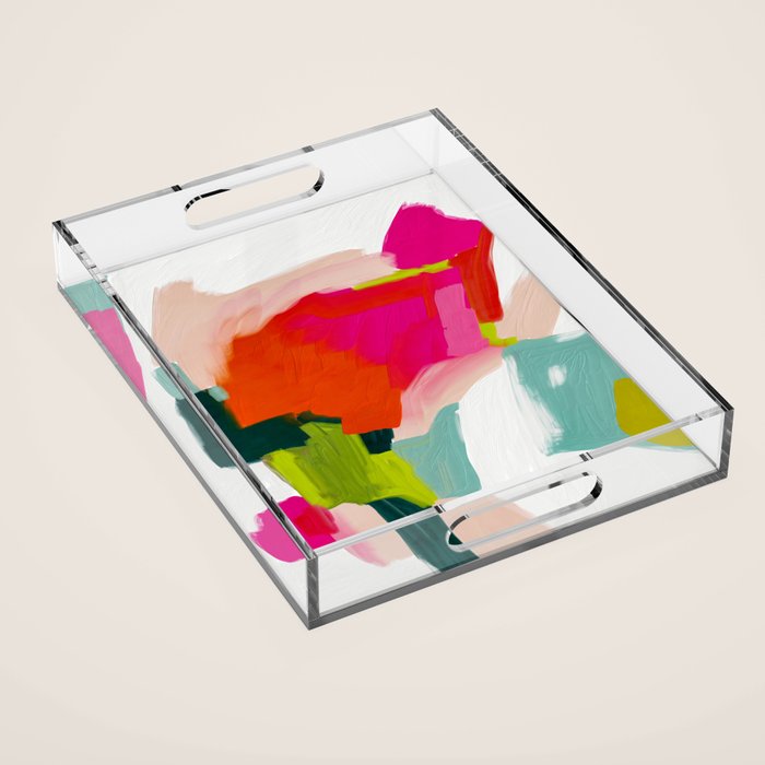 abstract pink art Acrylic Tray Gallery Image 1