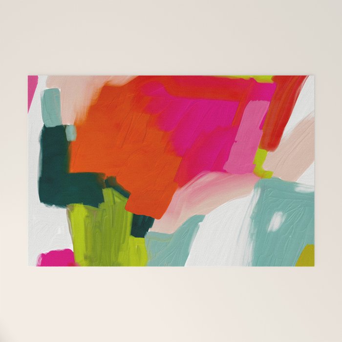 abstract pink art Welcome Mat Gallery Image 1