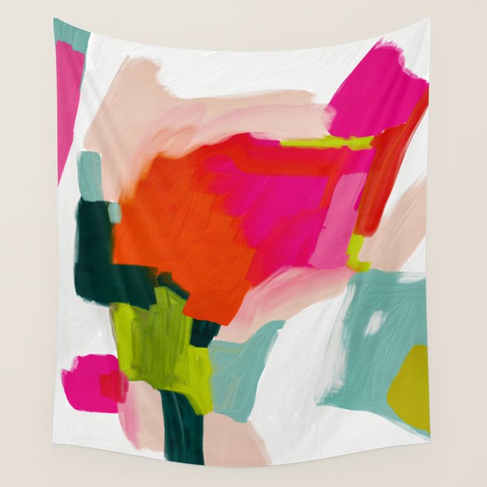 abstract pink art Wall Tapestry Gallery Image 4