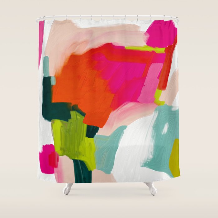 abstract pink art Shower Curtain Gallery Image 1