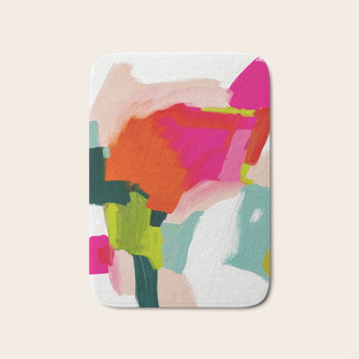 abstract pink art Bath Mat Gallery Image 1
