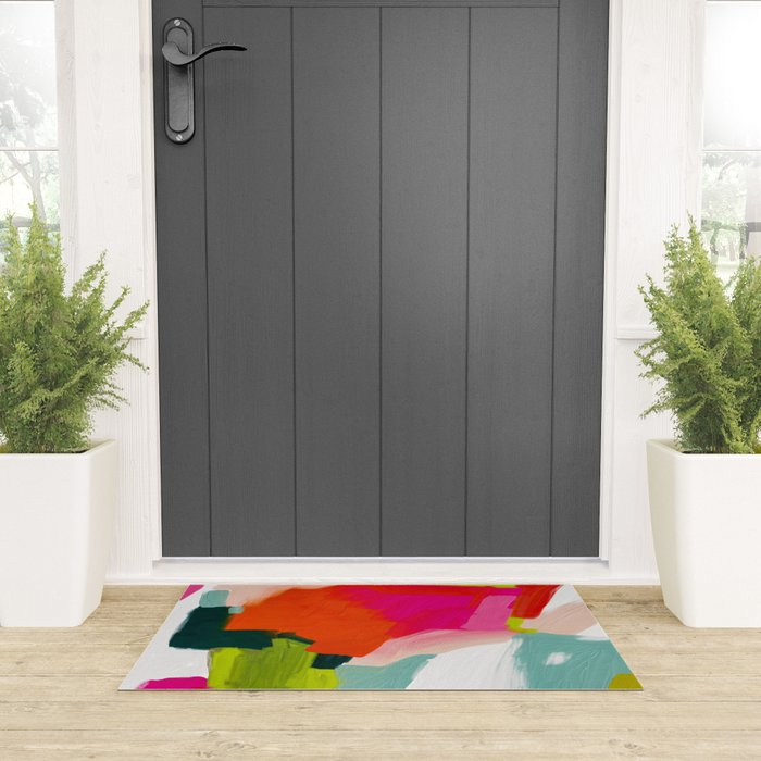abstract pink art Welcome Mat Gallery Image 3