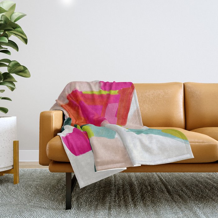 abstract pink art Throw Blanket Gallery Image 1
