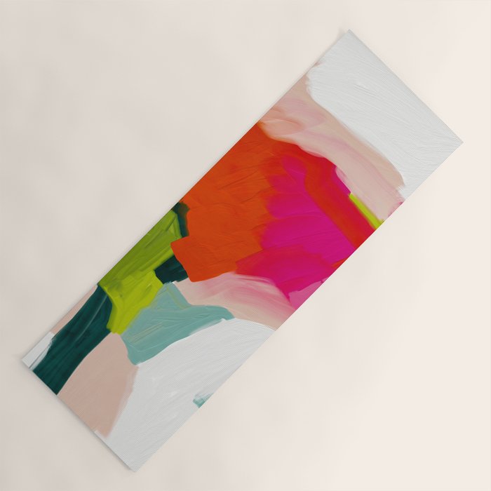 abstract pink art Yoga Mat Gallery Image 1