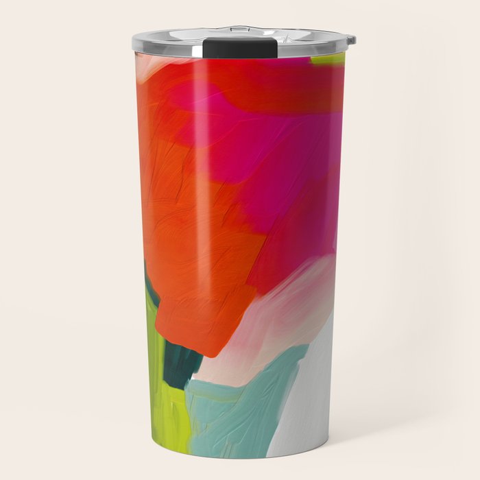 abstract pink art Travel Mug Gallery Image 1