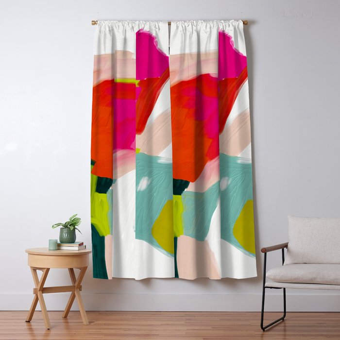 abstract pink art Window Curtain Gallery Image 5