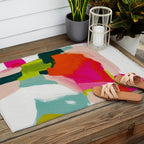 abstract pink art Outdoor Rug Gallery Image 2