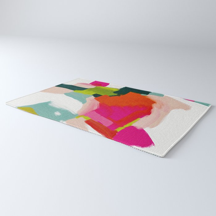 abstract pink art Rug Gallery Image 3