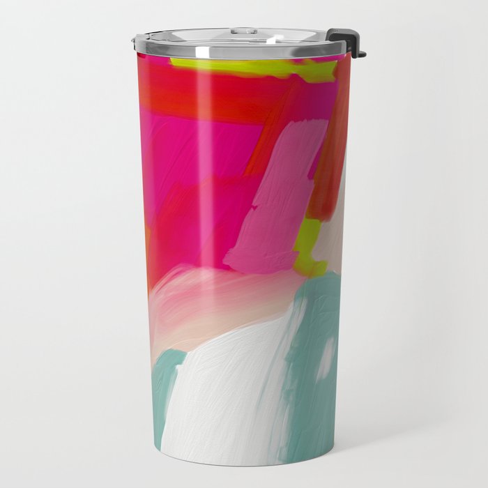 abstract pink art Travel Mug Gallery Image 2