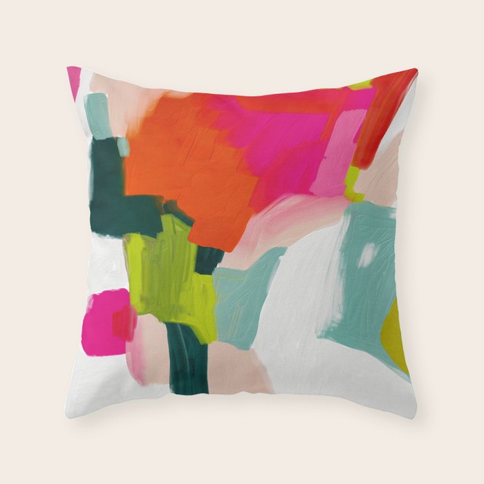 abstract pink art Throw Pillow Gallery Image 6