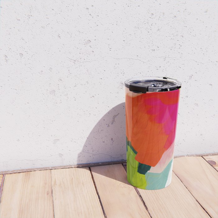 abstract pink art Travel Mug Gallery Image 4