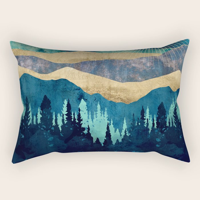 Blue Forest Rectangular Pillow Gallery Image 2