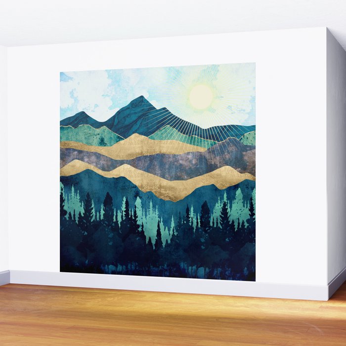 Blue Forest Wall Mural Gallery Image 2