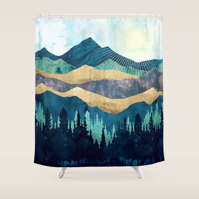 Blue Forest Shower Curtain Gallery Image 1