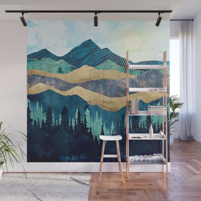 Blue Forest Wall Mural Gallery Image 1