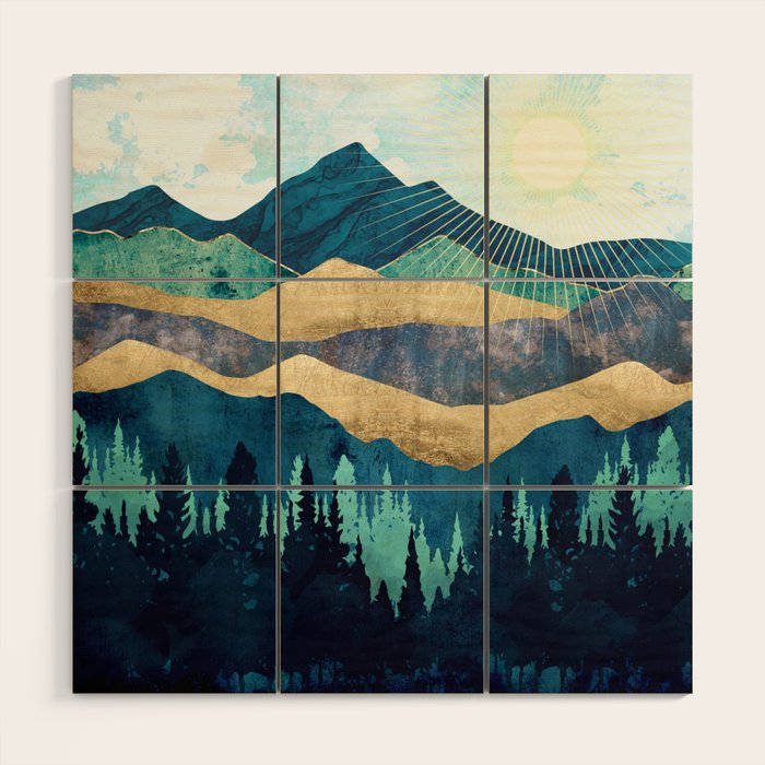 Blue Forest Wood Wall Art Gallery Image 1