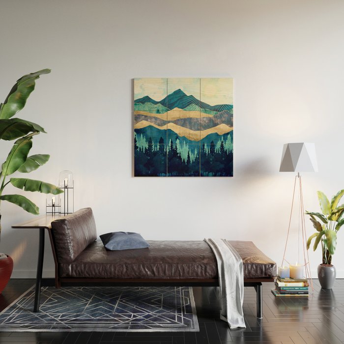 Blue Forest Wood Wall Art Gallery Image 2