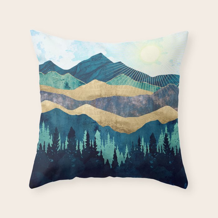 Blue Forest Throw Pillow Gallery Image 1