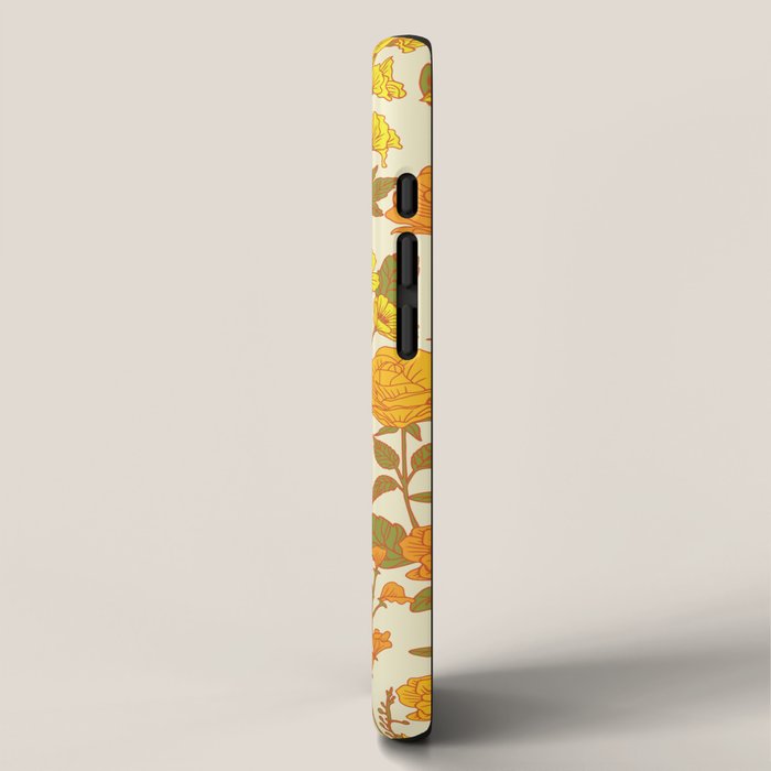 Yellow Vintage-Inspired 70s Floral Cottage Garden iPhone Case Gallery Image 2