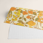 Yellow Vintage-Inspired 70s Floral Cottage Garden Wrapping Paper Gallery Image 2