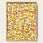 Yellow Vintage-Inspired 70s Floral Cottage Garden Serving Tray Gallery Image 1