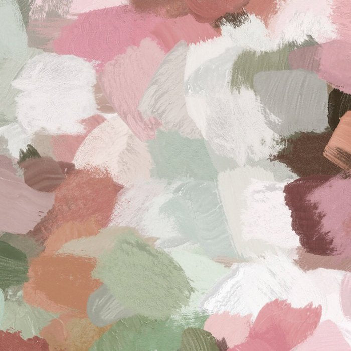 Spring Flurry - Sage Mint Green Fuchsia Blush Pink Abstract Flower Wall Art, Springtime Painting Coffee Mug Gallery Image 2