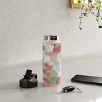 Spring Flurry - Sage Mint Green Fuchsia Blush Pink Abstract Flower Wall Art, Springtime Painting Water Bottle Gallery Image 4