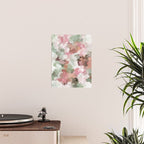 Spring Flurry - Sage Mint Green Fuchsia Blush Pink Abstract Flower Wall Art, Springtime Painting Poster Gallery Image 2