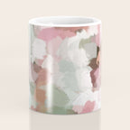 Spring Flurry - Sage Mint Green Fuchsia Blush Pink Abstract Flower Wall Art, Springtime Painting Coffee Mug Gallery Image 4