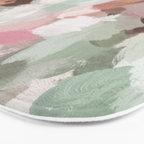 Spring Flurry - Sage Mint Green Fuchsia Blush Pink Abstract Flower Wall Art, Springtime Painting Bath Mat Gallery Image 3