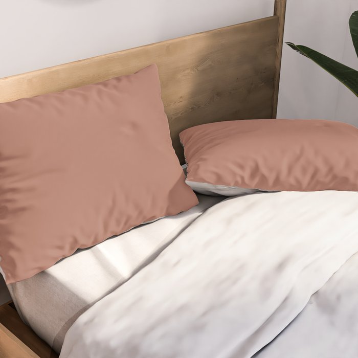 Earth Tone Dusty Clay Solid Color Pillow Sham Gallery Image 2