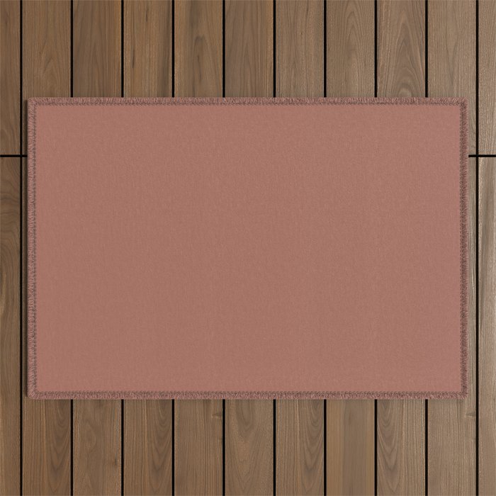 Earth Tone Dusty Clay Solid Color Outdoor Rug Gallery Image 1