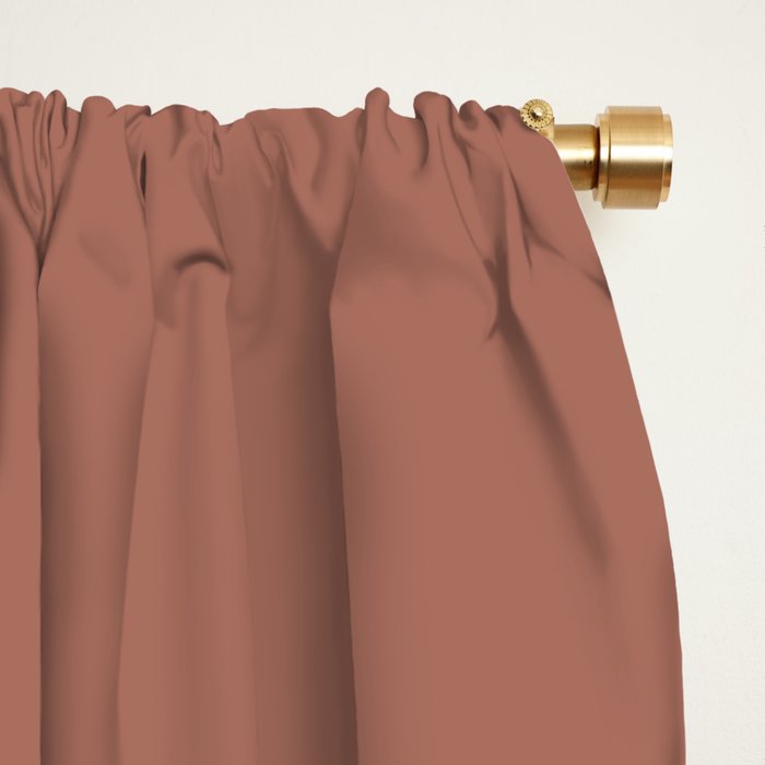 Earth Tone Dusty Clay Solid Color Window Curtain Gallery Image 2