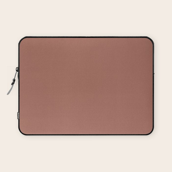 Earth Tone Dusty Clay Solid Color Laptop Sleeve Gallery Image 1