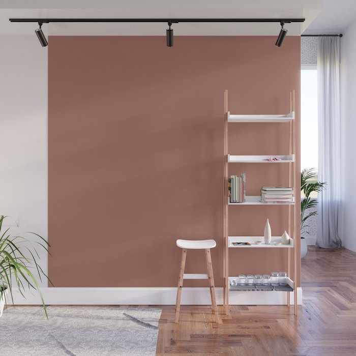 Earth Tone Dusty Clay Solid Color Wall Mural Gallery Image 1
