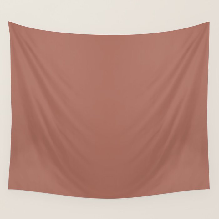 Earth Tone Dusty Clay Solid Color Wall Tapestry Gallery Image 4